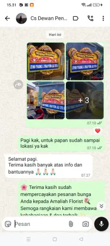 Testimonial Papan Bunga Pernikahan gajah mekar