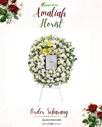 Krans Bunga Duka Cita gajah mekar